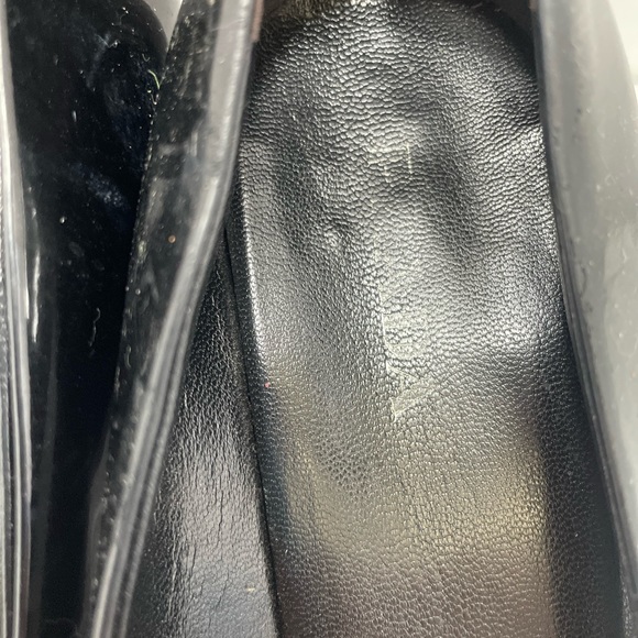 Prada Square Toe Low Heel Black Patent Leather Women Shoe Size 40 Us 10 - Picture 8 of 10